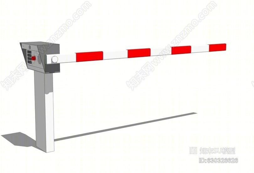 车行道闸SU模型下载【ID:630326626】