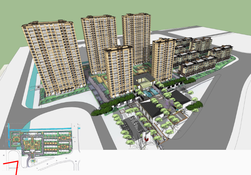 [江苏]新中式风格居住小区规划建筑设计方案文本cad施工图下载【ID:166075187】