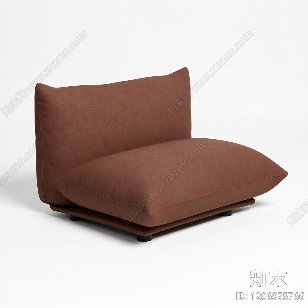 棕色布艺沙发组件3D模型下载【ID:1206955766】