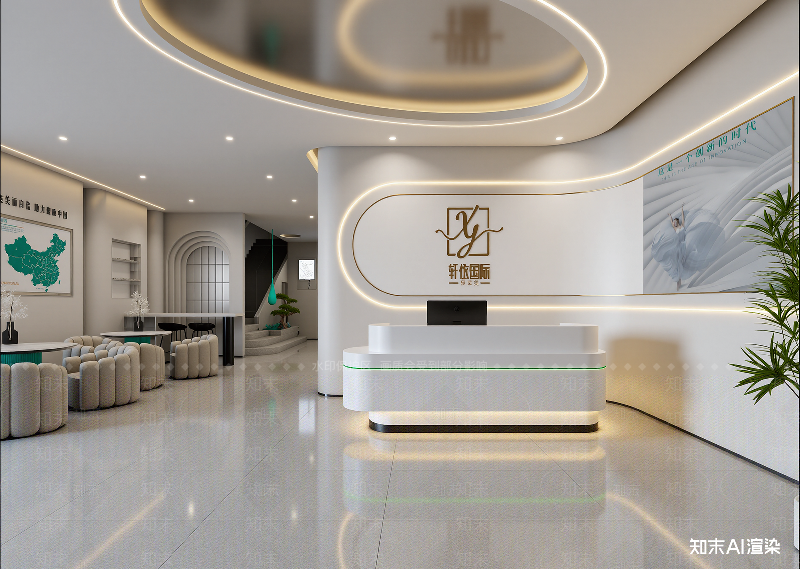 现代接待室3D模型下载【ID:1214133641】