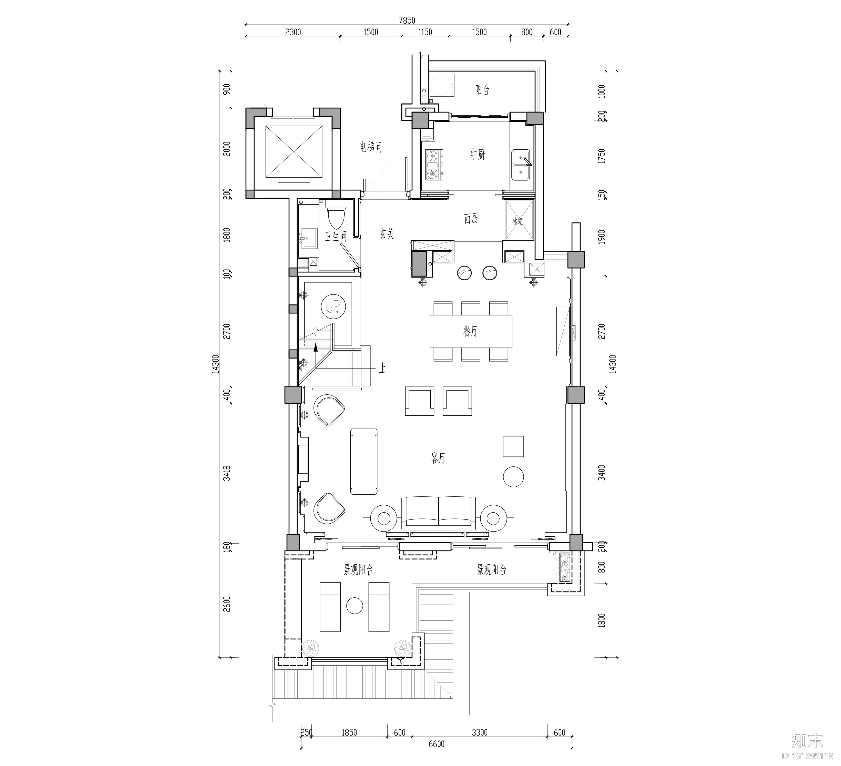 福州金辉半岛两居室别墅样板房装修施工图cad施工图下载【ID:161695118】