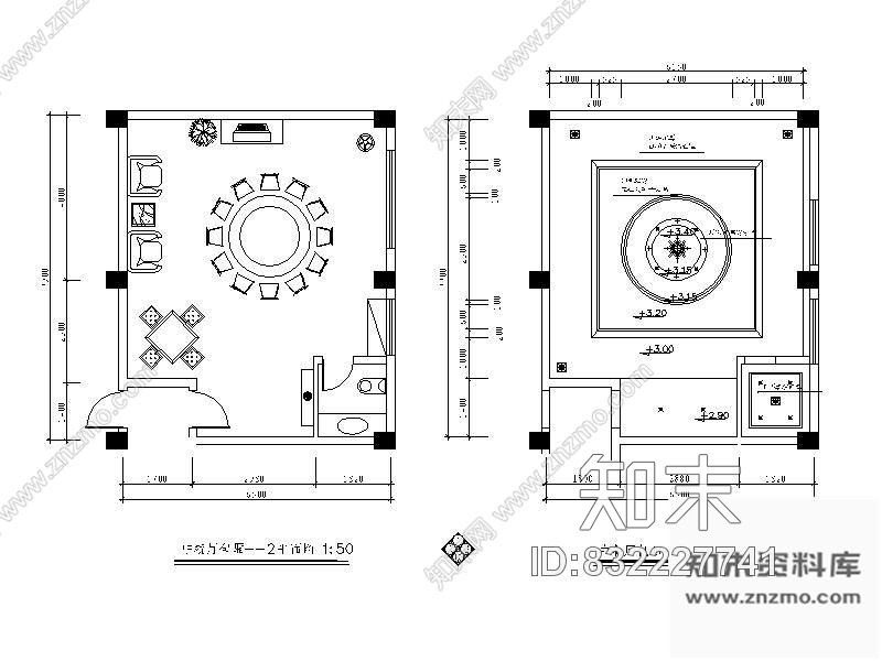 图块/节点中餐厅包房详图cad施工图下载【ID:832227741】