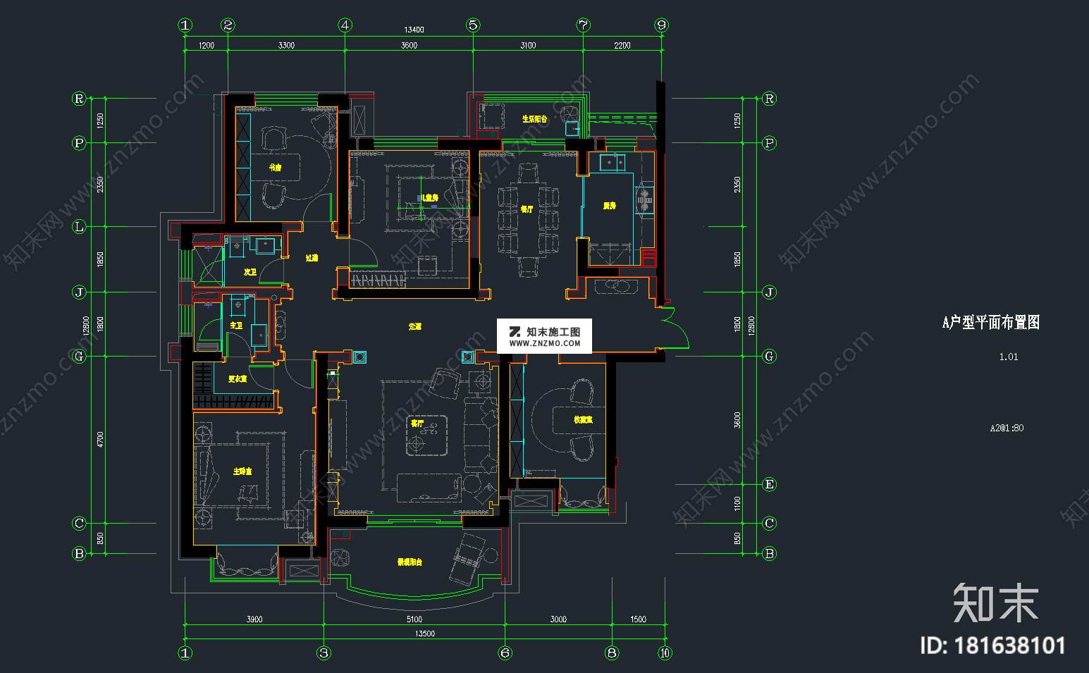 欧式住宅平立面施工图施工图下载【ID:181638101】