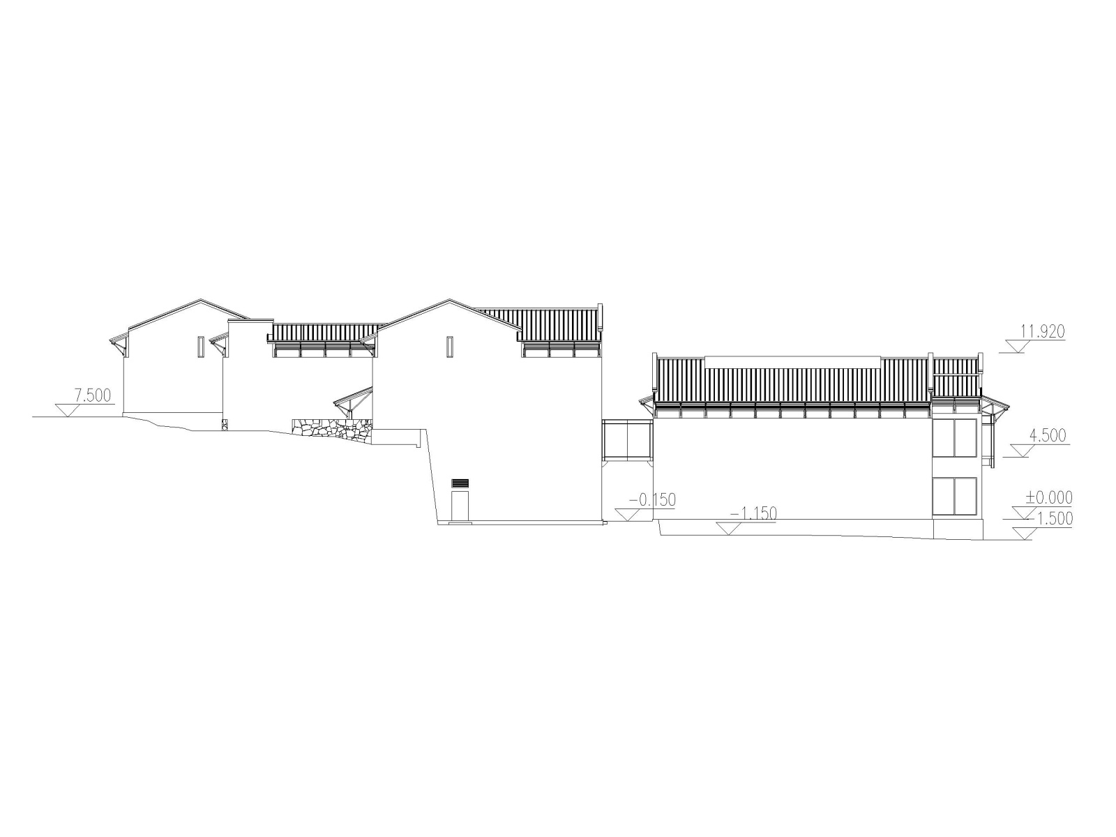 地上3层中式现代风格历史博物馆建筑方案图施工图下载【ID:160725120】