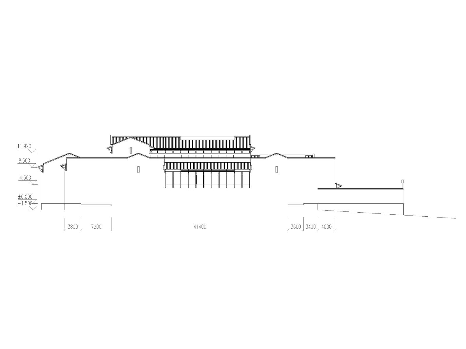 地上3层中式现代风格历史博物馆建筑方案图施工图下载【ID:160725120】