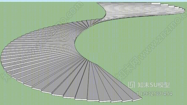螺旋楼梯SU模型下载【ID:932580454】