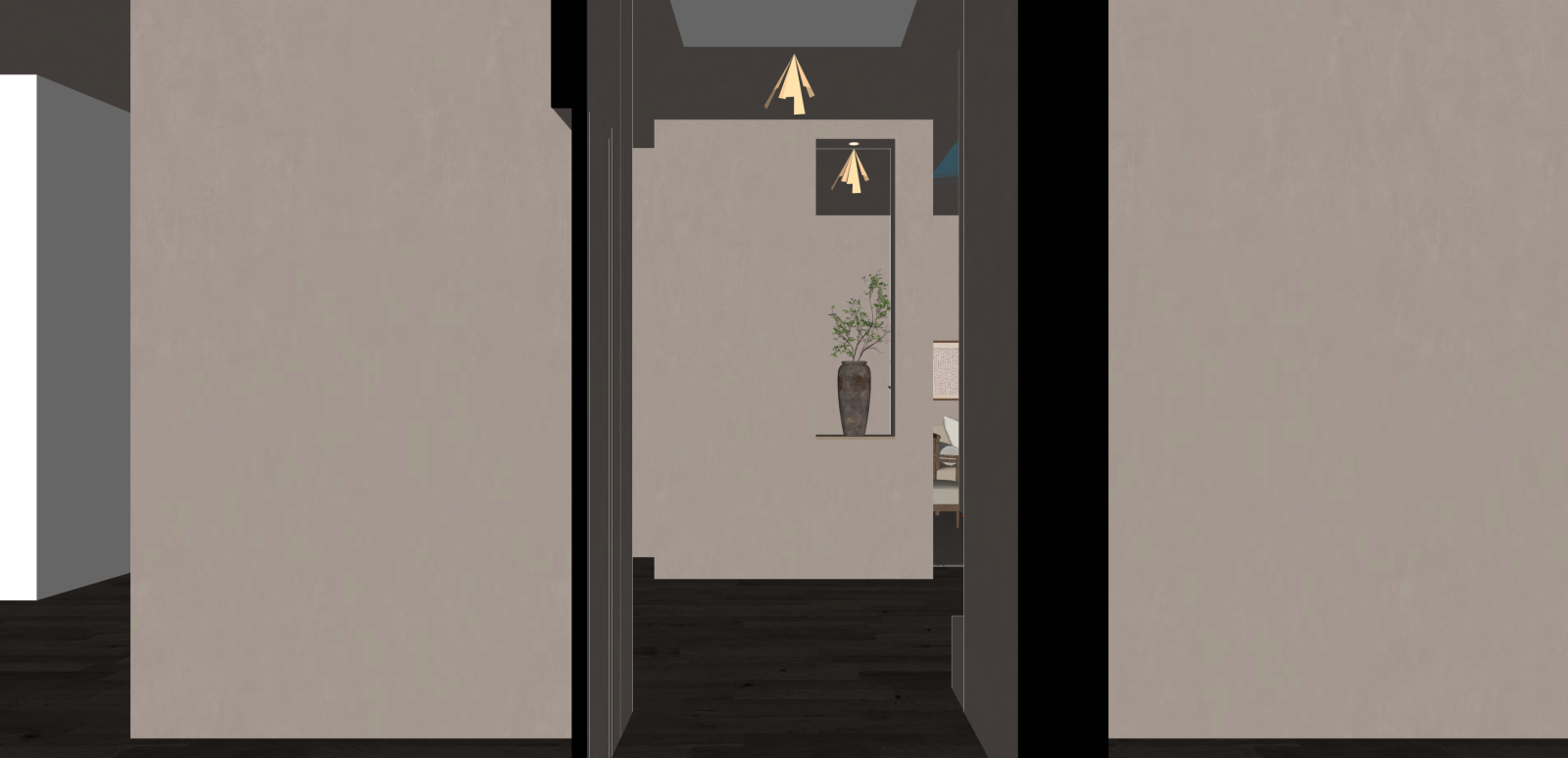 新中式家居客厅SU模型下载【ID:1215996289】