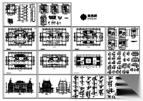 某六层欧式医疗办公楼建筑施工图cad施工图下载【ID:149971115】