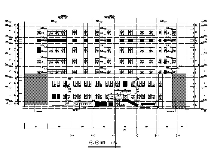 [湖南]高层框架结构市级医院综合楼建筑施工图（16年含水...施工图下载【ID:151579186】