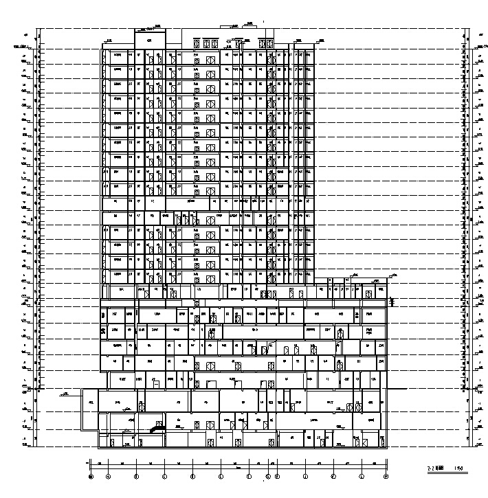 [湖南]高层框架结构市级医院综合楼建筑施工图（16年含水...施工图下载【ID:151579186】