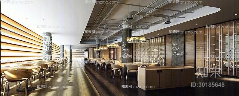 北欧木艺餐桌椅组合3D模型下载【ID:30185648】