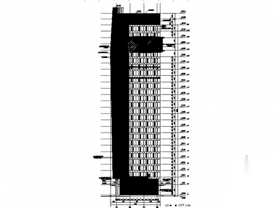 [杭州]26层玻璃幕墙市民中心建筑设计施工图（含效果图）施工图下载【ID:166068143】