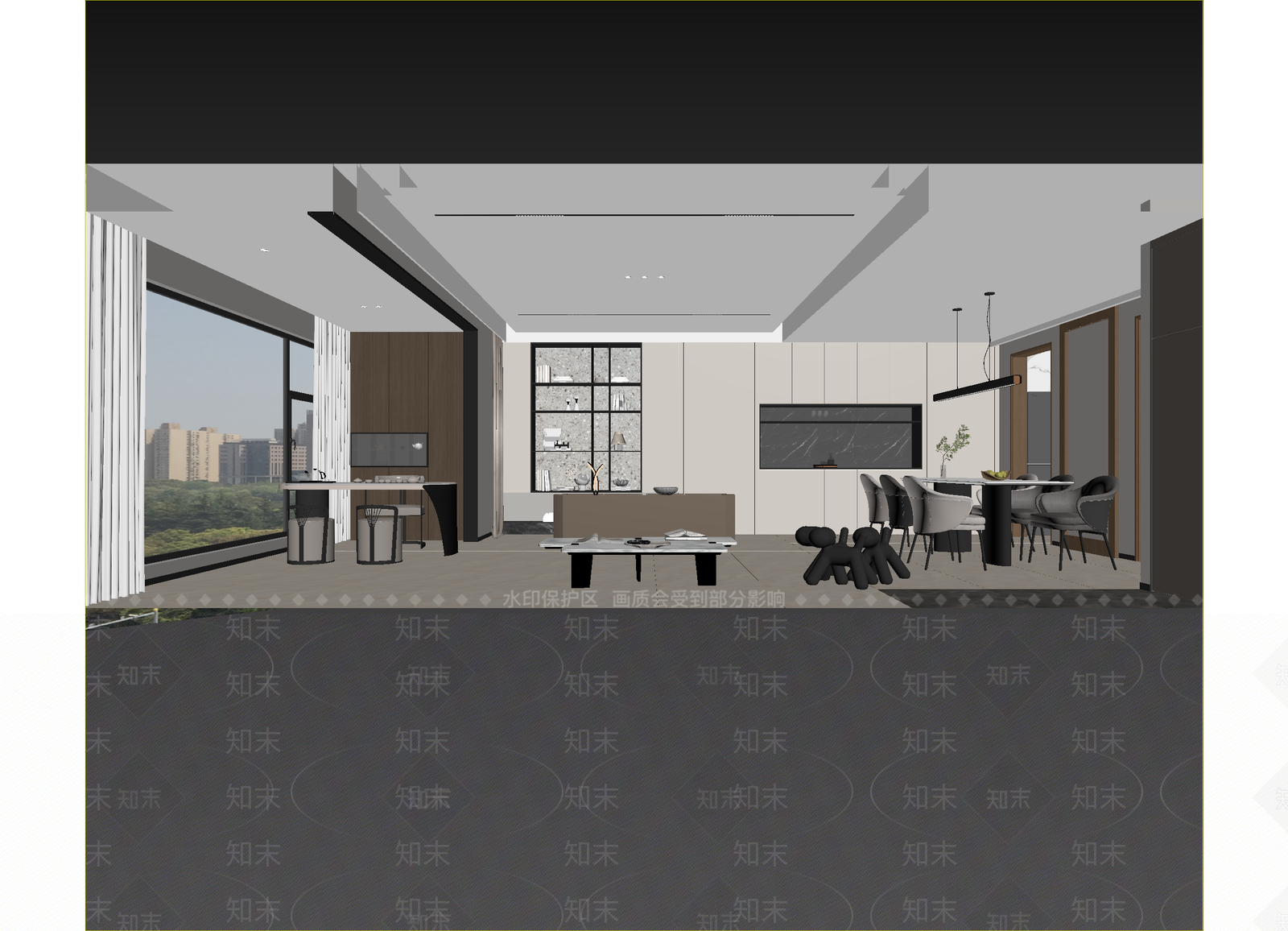现代客餐厅3D模型下载【ID:1214698687】