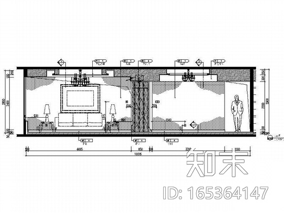 [北京]知名公寓四居室K型样板房精装图cad施工图下载【ID:165364147】