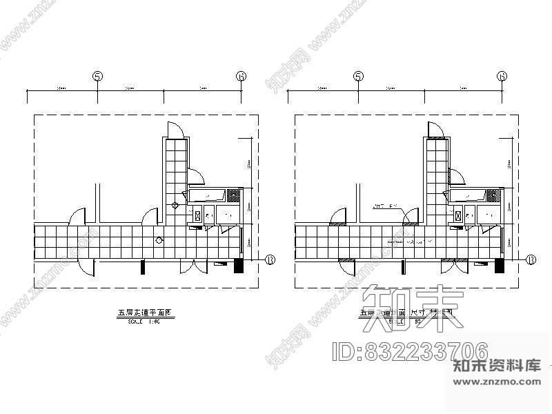 图块/节点办公楼走道详图cad施工图下载【ID:832233706】