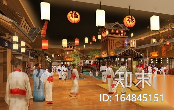 [天津]日式风情主题温泉会所室内CAD施工图（含方案）施工图下载【ID:164845151】