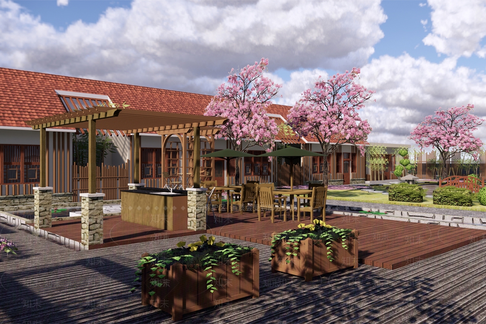 乡村生态农庄SU模型下载【ID:176078129】