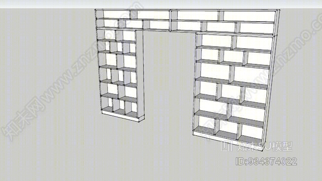 书架SU模型下载【ID:934374022】