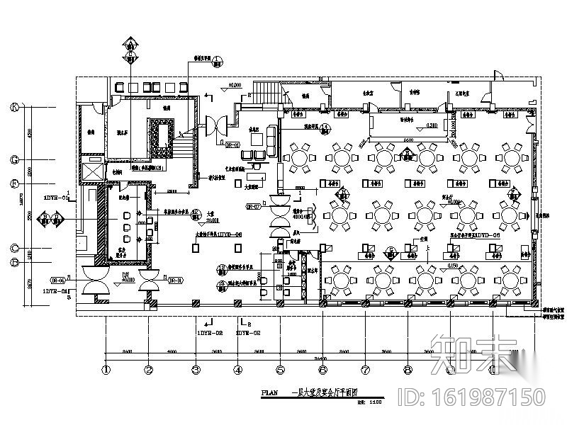 某酒店经典宴会厅室内装修图cad施工图下载【ID:161987150】