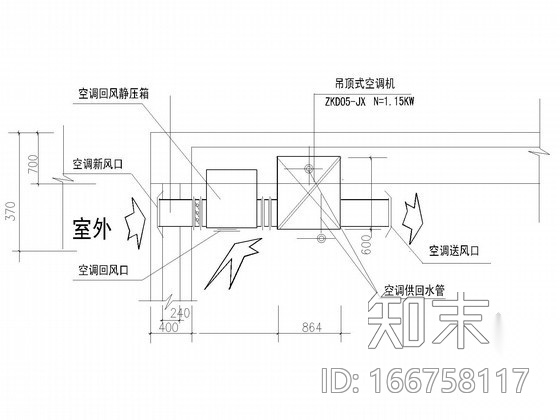 风机盘管及吊顶式空调机安装详图cad施工图下载【ID:166758117】