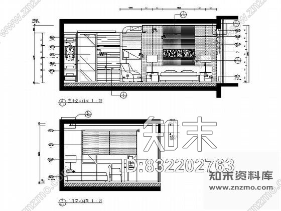 图块/节点现代主卧室立面图cad施工图下载【ID:832202763】