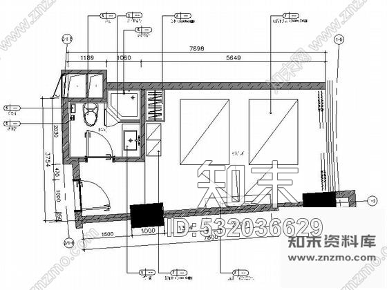 施工图重庆高档四星级酒店双人包间装修图cad施工图下载【ID:532036629】