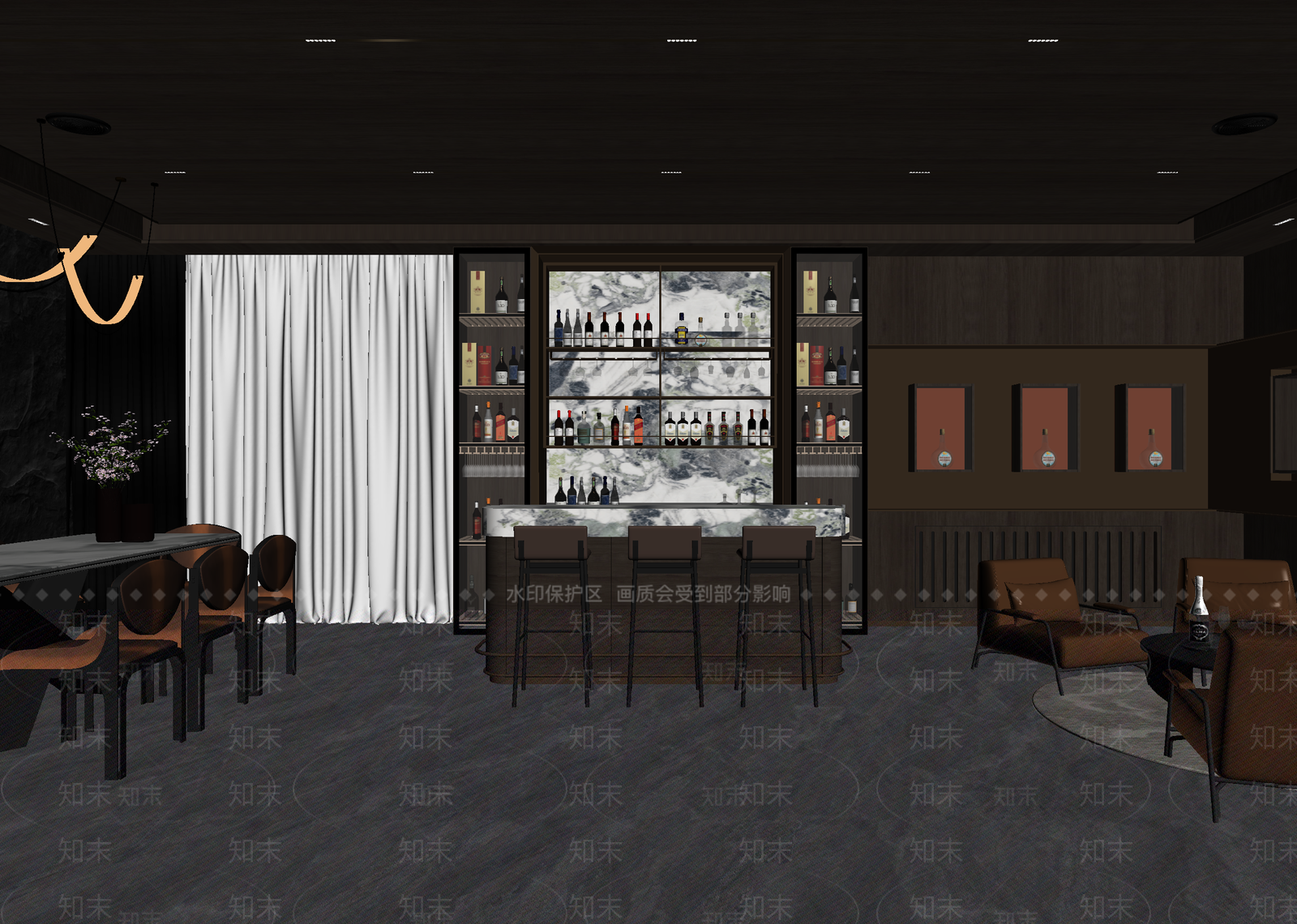 现代酒馆3D模型下载【ID:1215125591】