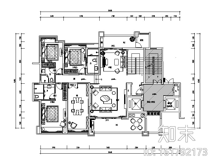 [江西]中式南康刘府别墅设计施工图（附效果图）cad施工图下载【ID:161792173】