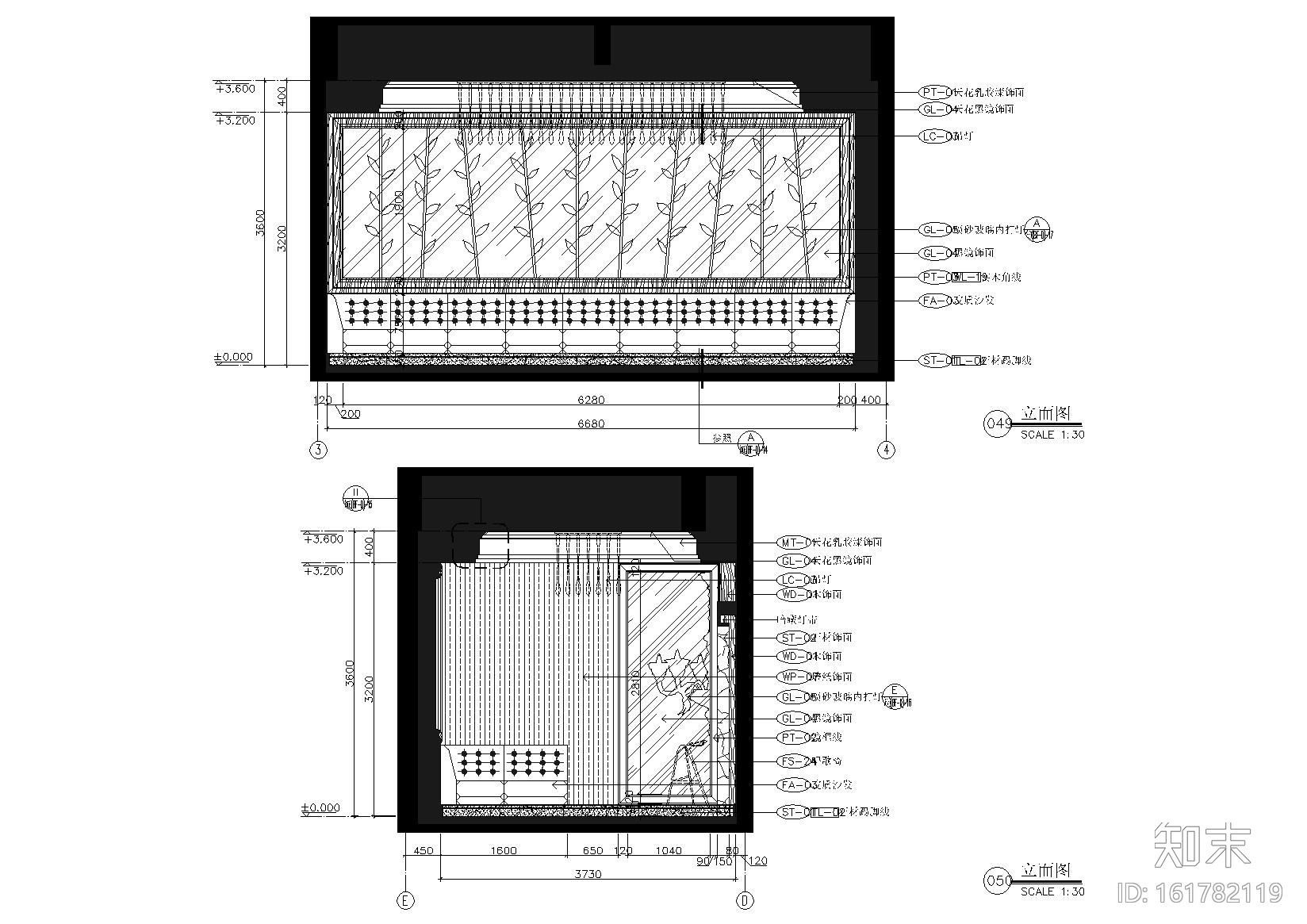 [哈尔滨]蓝湾半岛会所室内施工图+效果图cad施工图下载【ID:161782119】