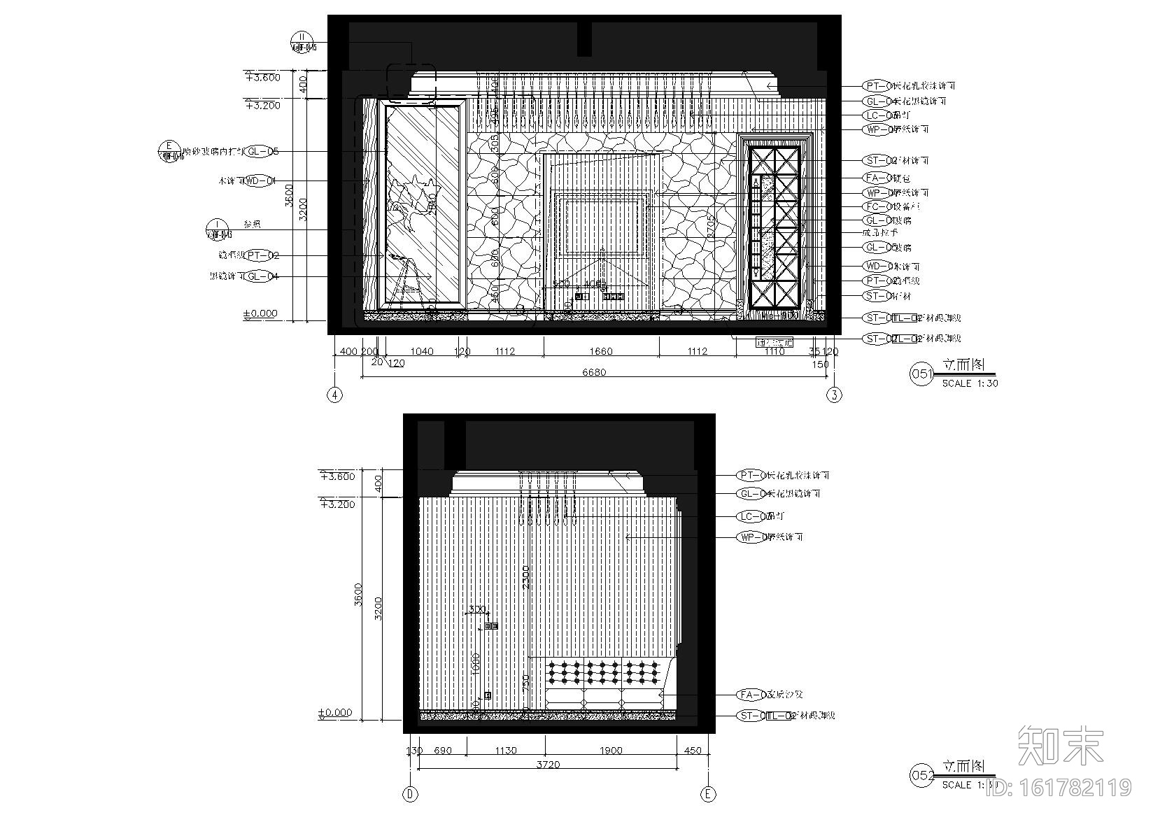 [哈尔滨]蓝湾半岛会所室内施工图+效果图cad施工图下载【ID:161782119】