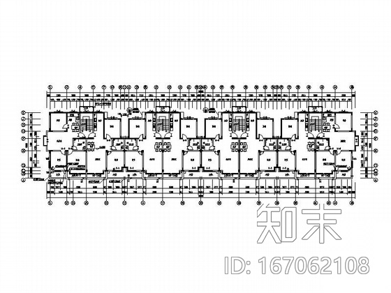 [山东]某多层住宅区（底层附属用房、顶层阁楼）建筑施工...cad施工图下载【ID:167062108】