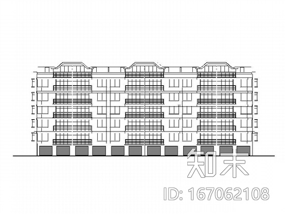 [山东]某多层住宅区（底层附属用房、顶层阁楼）建筑施工...cad施工图下载【ID:167062108】