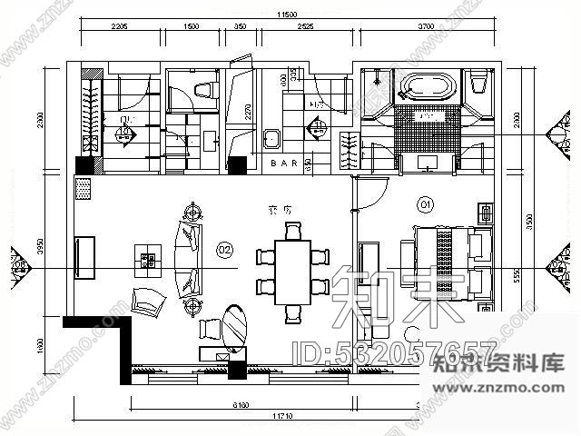 施工图五星酒店标准套房施工图Ⅰcad施工图下载【ID:532057657】