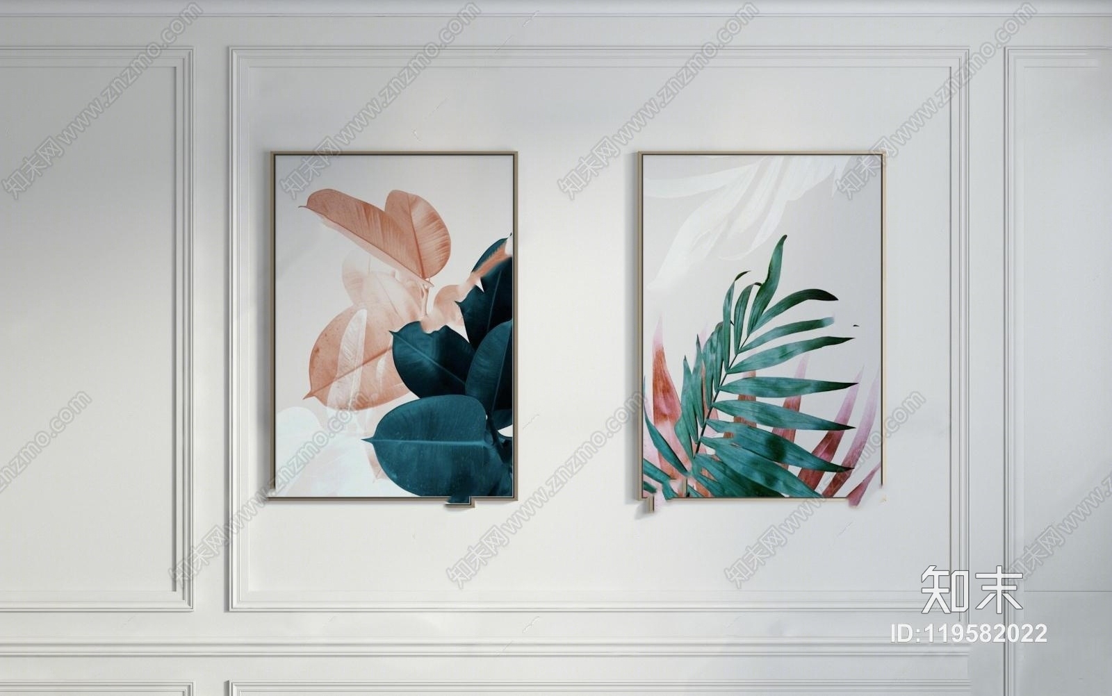 现代装饰画组合3D模型下载【ID:119582022】