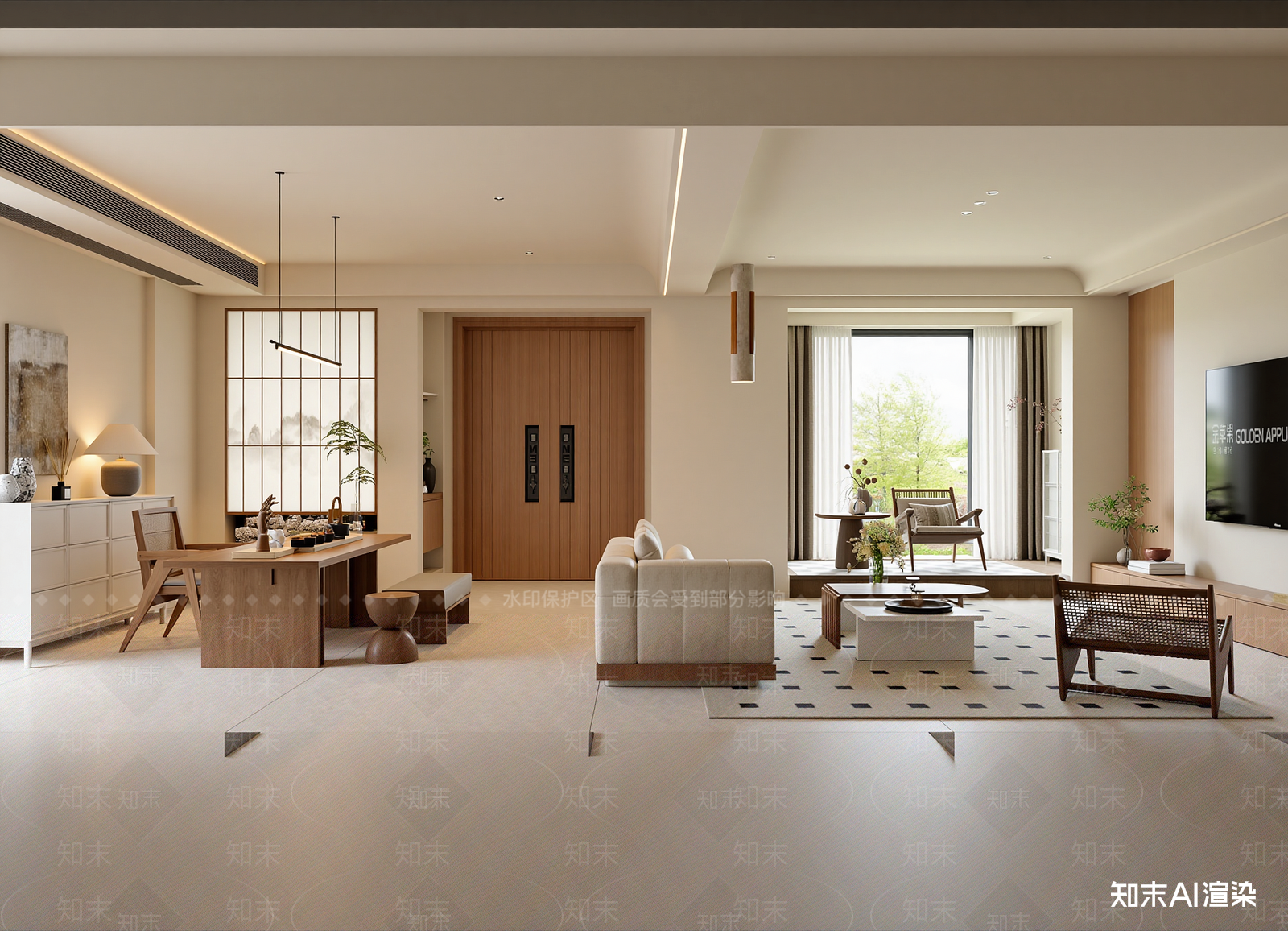 原木客餐厅3D模型下载【ID:1215127898】