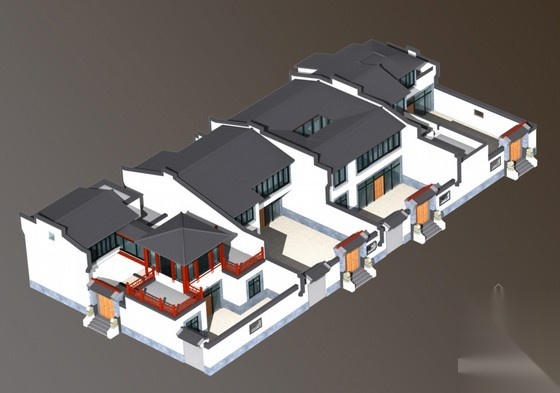 某北方四合院建筑方案图（带效果图）cad施工图下载【ID:164871183】