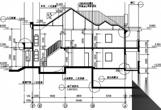 某美式二层别墅建筑施工图cad施工图下载【ID:151392107】