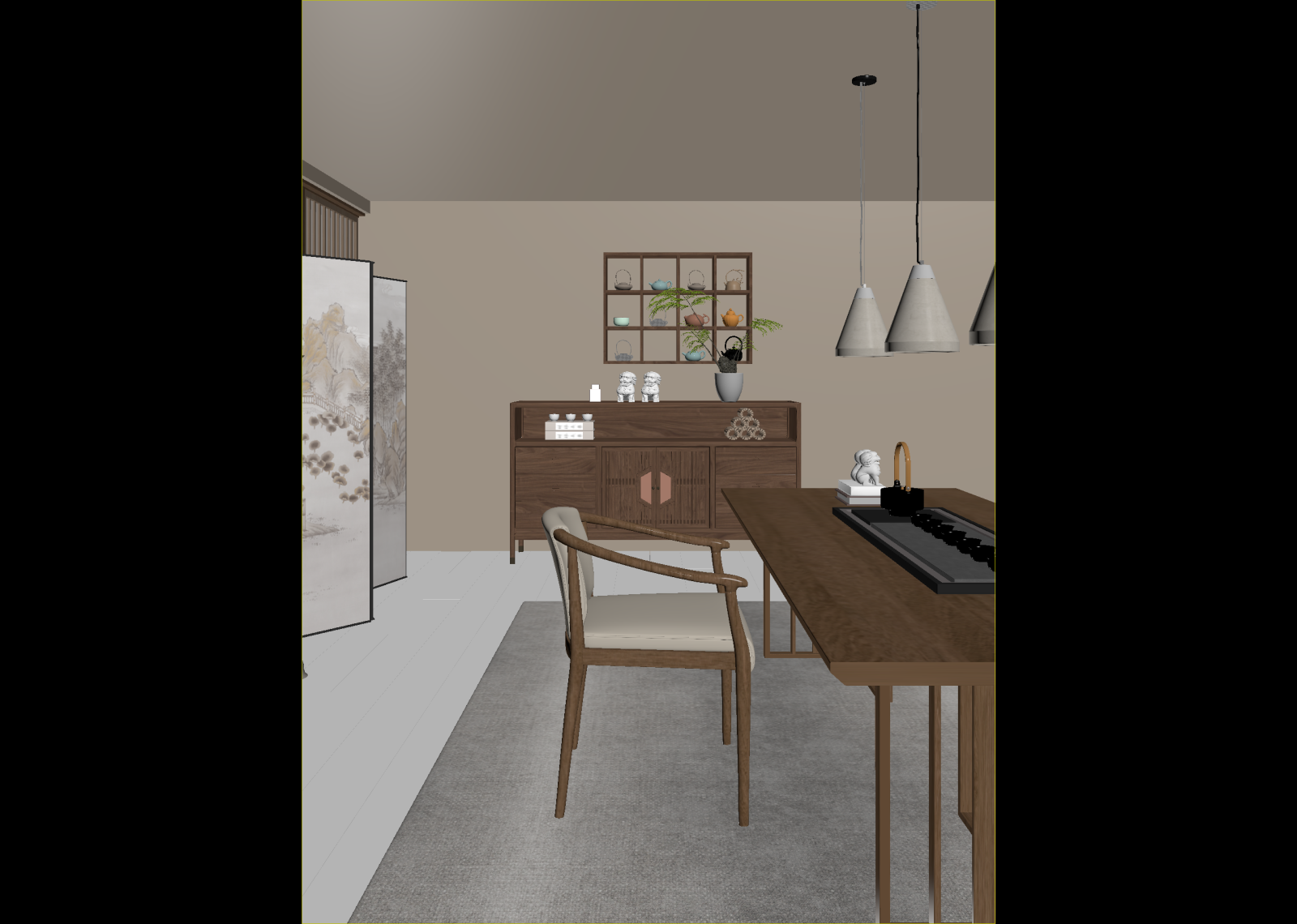 新中式茶室3D模型下载【ID:1214974833】