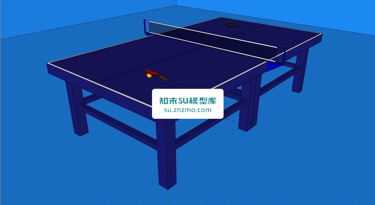 比赛桌台乒乓球SU模型下载【ID:148505130】