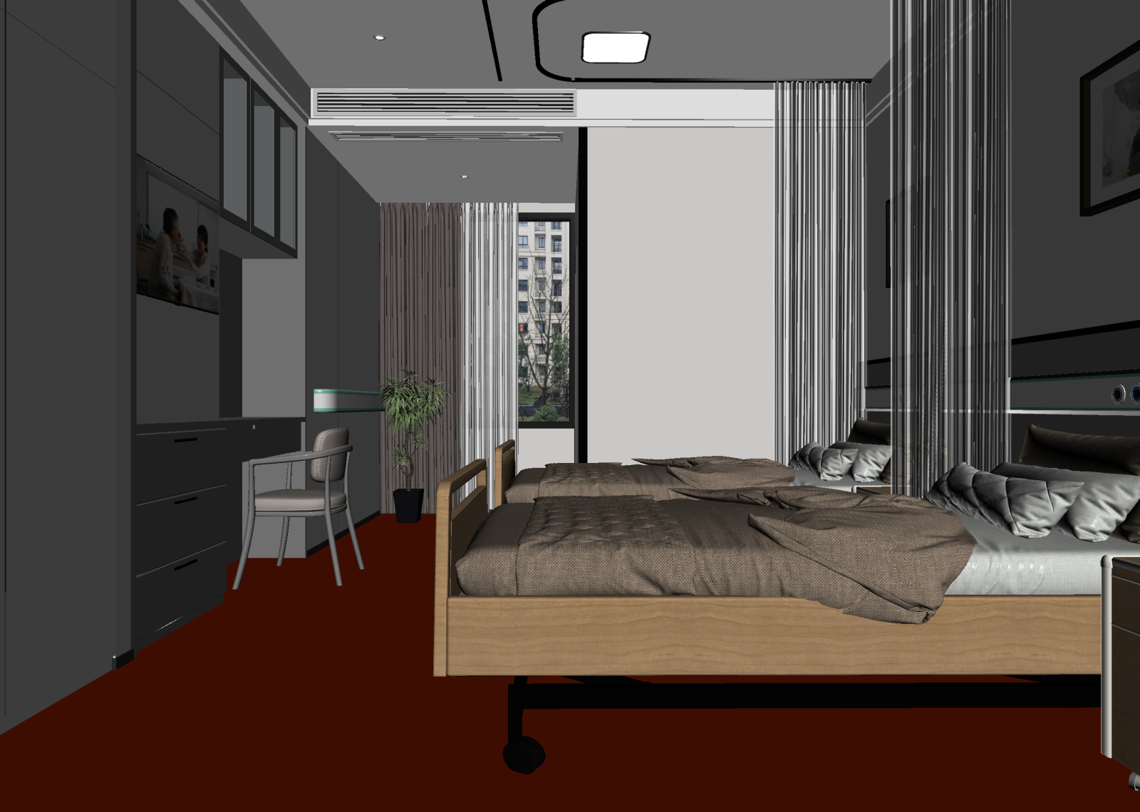 现代酒店客房3D模型下载【ID:1214738598】