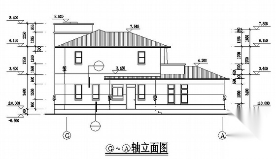 某二层住宅别墅建筑施工图cad施工图下载【ID:149916138】