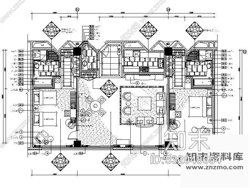 施工图北京五星级酒店GM总经理套房图cad施工图下载【ID:532048654】