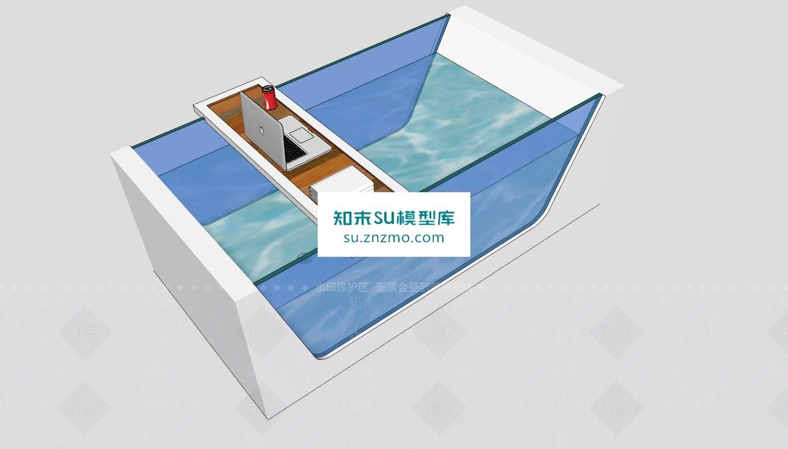 现代浴缸浴室SU模型下载【ID:174084183】