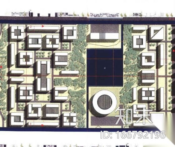 [长沙]大学城规划方案设计cad施工图下载【ID:166792196】