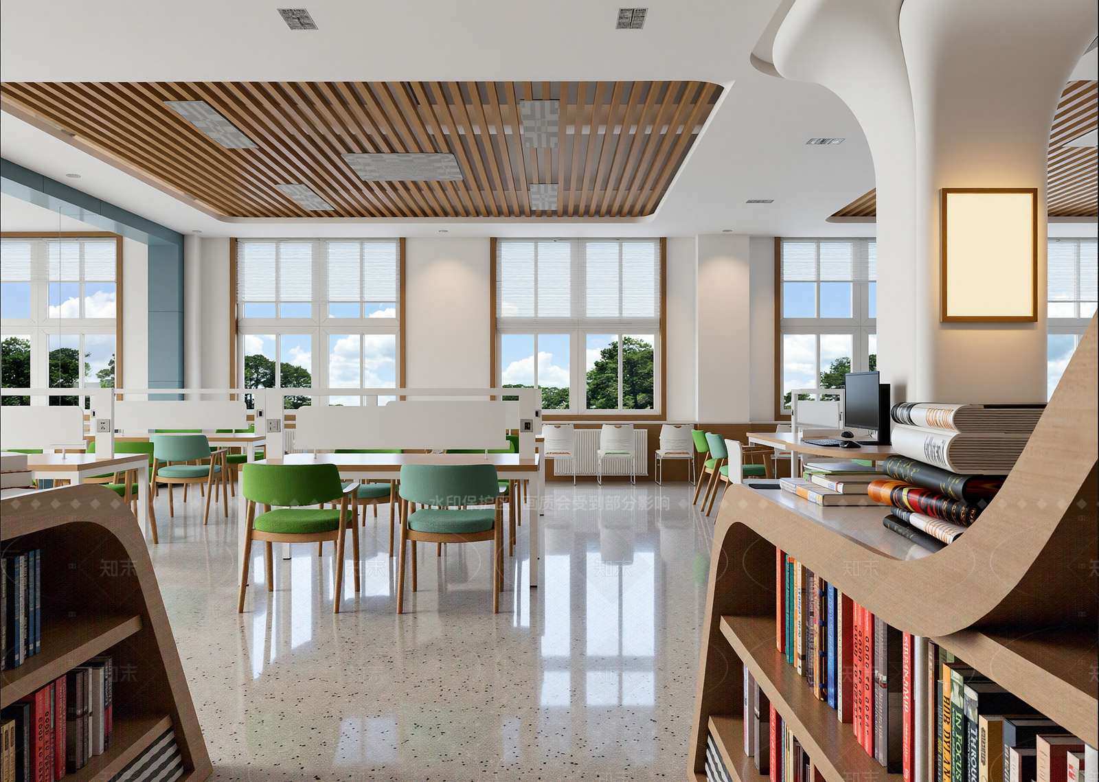 现代图书馆3D模型下载【ID:1214998751】