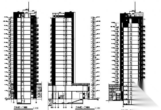 某十七层公寓住宅楼建筑施工图cad施工图下载【ID:149850198】