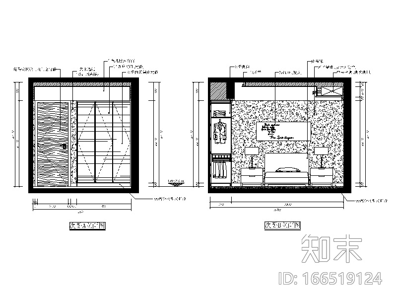 [福建]福州样板房设计CAD施工图（含效果图）施工图下载【ID:166519124】