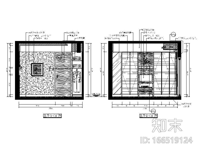 [福建]福州样板房设计CAD施工图（含效果图）施工图下载【ID:166519124】