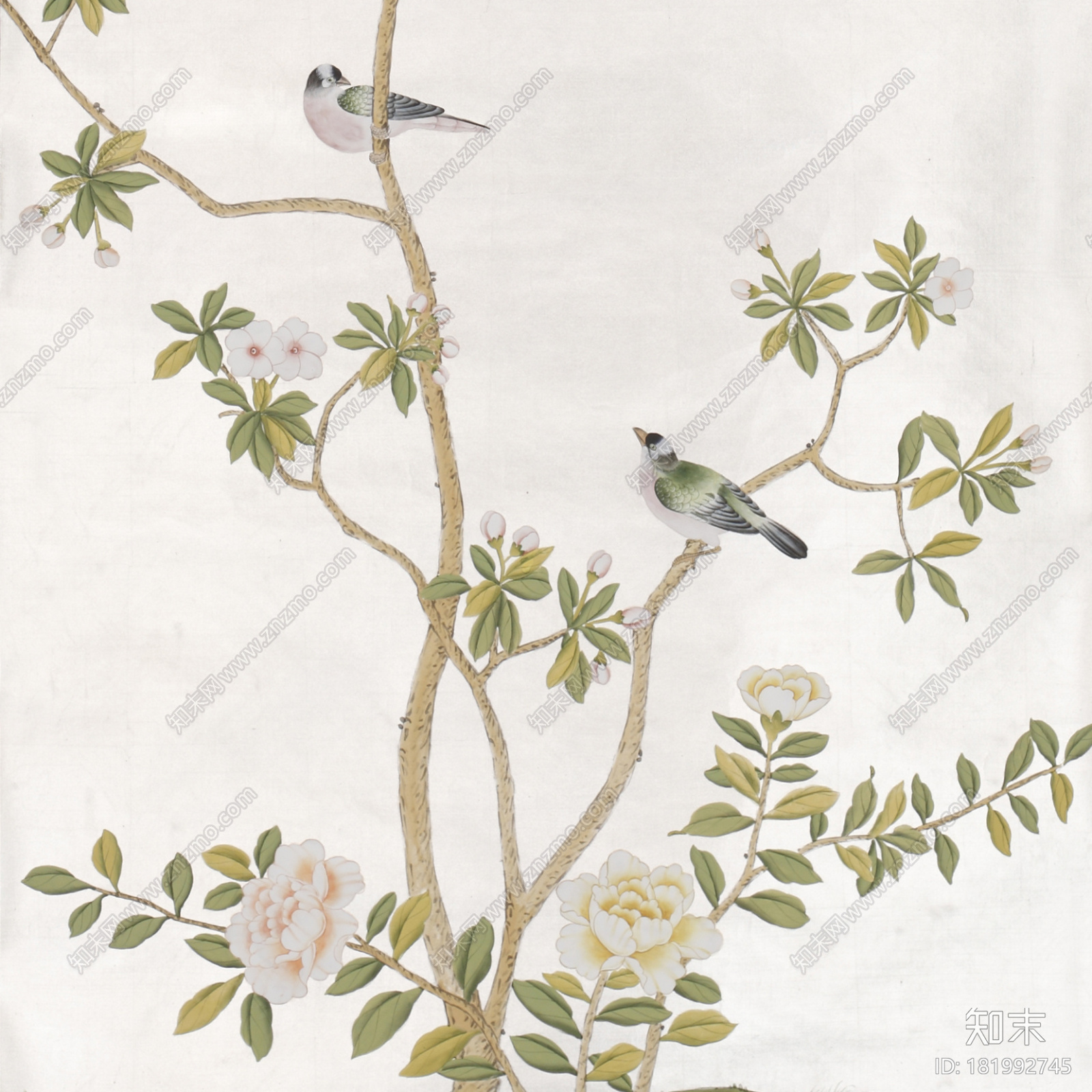 degournay-花鸟壁纸贴图下载【ID:181992745】