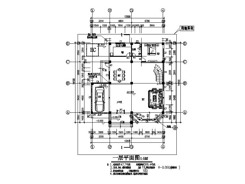 [安徽]三层小型别墅建筑施工图（含效果图）施工图下载【ID:167532191】